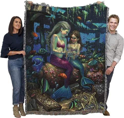 Miniatura 11 de Pure Country Weavers Brigid Ashwood - Manta de sirena con diseño de ruinas antiguas, manta tejida de algodón, hecha en los Estados Unidos