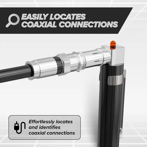 Miniatura 2 de Probador de continuidad de bolsillo coaxial (coaxial) (trazador) con tóner de voltaje (sonido) y paquete de conectores de barril, para prueba