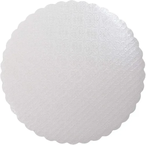 Miniatura 6 de O'Creme Gold-Top - Tabla redonda festoneada para pasteles y repostería de 3/32 pulgadas de grosor, 14 pulgadas de diámetro, paquete de 10 Dorado