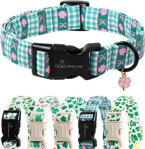 Miniatura 38 de Aring Pet Collar navideño para perro, lindo, ajustable, de algodón, para cachorros, perros pequeños, medianos y grandes, con copos de nieve, rojo Z