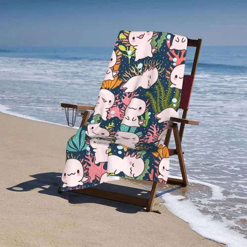 Miniatura 5 de MISOLAXI Axolotl - Toallas de playa para mujeres, niños y niñas, de 32 x 52 pulgadas, esenciales para vacaciones, de secado rápido, suaves