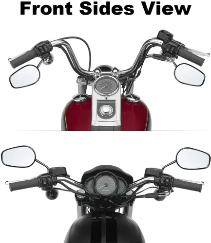 Miniatura 8 de TCMT Par de espejos retrovisores negros para motocicleta Harley Road King CVO Road Street Tri Glide Freewheeler Street XG500 XG750 Sportster XL1200