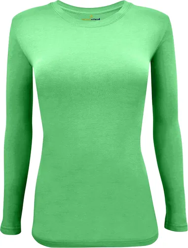 Miniatura 142 de Natural Uniforms Camiseta Under Scrub para mujer, cuello redondo, manga larga, paquete de 3, paquete múltiple de 3