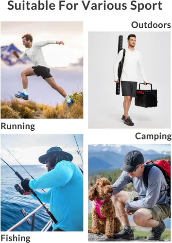 Miniatura 5 de BALEAF Sudadera con capucha para hombre con protección solar UPF 50+ de manga larga, SPFUV, secado rápido, ligera, para entrenamiento de pesca