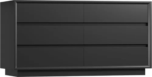 Miniatura 11 de TEENFON 55" Dresser for Bedroom with 6 Drawers, Dressers & Chests of Drawers with Curved Profile Design, 6 Drawer Dresser, Bedroom Dressers, Wood