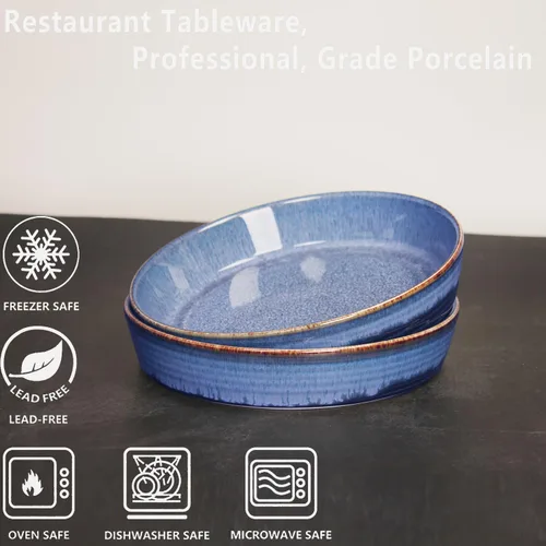 Miniatura 3 de Platos de porcelana para gratinar, aptos para microondas y horno, cazuelas, juego de platos gratinados para lasaña y zapateros, 17 onzas, 7.9