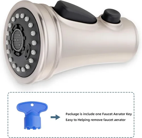 Miniatura 8 de iFealClear Cabezal de repuesto para grifo de cocina con 15 adaptadores, 3 funciones extraíbles para fregadero de cocina, cabezal rociador compatible
