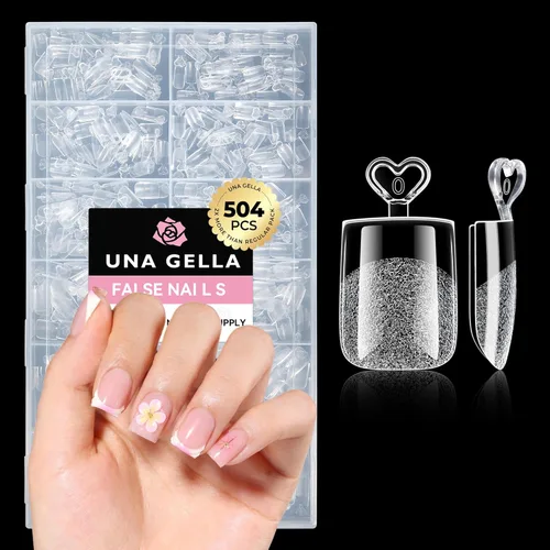 Miniatura 24 de UNA GELLA - Puntas de uñas de gel suave para pegar de 1.4 fl oz de secado por lámpara, permanente, pegamento de uñas fuerte para uñas acrílicas