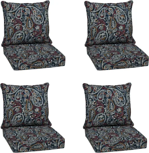 Miniatura 20 de Arden Outdoor Deep Seat Cushion Set, 24 x 24 pulgadas, Cojín para patio resistente al clima, a la lluvia y a la decoloración para silla, sofá y sofá