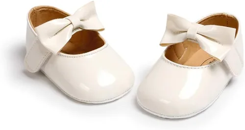 Miniatura 13 de RVROVIC Mocasines de princesa para bebé, zapatos brillantes de Mary Jane, zapatos de cuna de suela suave y ligera de primera calidad, zapatos