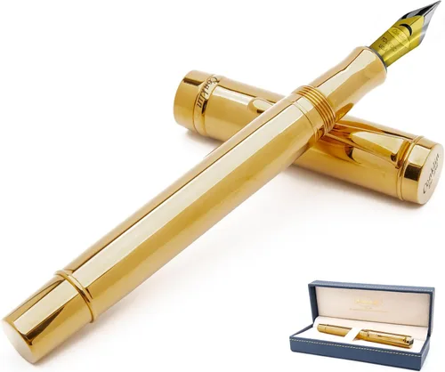 Miniatura 11 de Conklin Duragraph - Pluma estilográfica ámbar, punta media de oro macizo de 14 quilates, elegante herramienta de escritura con acabado ámbar cálido
