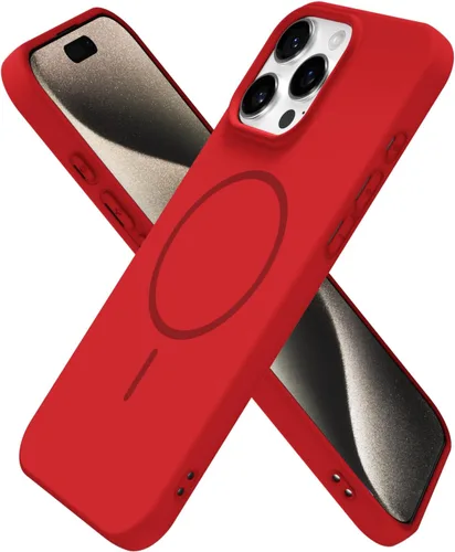 Miniatura 126 de oakxco Funda de silicona Mag Safe para iPhone 17 Pro Max, funda magnética delgada y fina compatible con carga inalámbrica MagSafe, bonita funda Negro