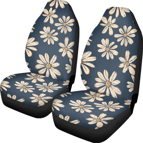 Miniatura 20 de UNICEU Juego de 2 fundas de cojín para asiento de automóvil, diseño de calavera gótica negra, lavable, accesorios interiores antideslizantes