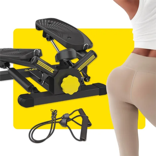 Miniatura 9 de ZIWWVY Máquina paso a paso con bandas de resistencia, mini paso a paso con capacidad de peso de 300 libras, paso a paso giratorio para entrenamiento