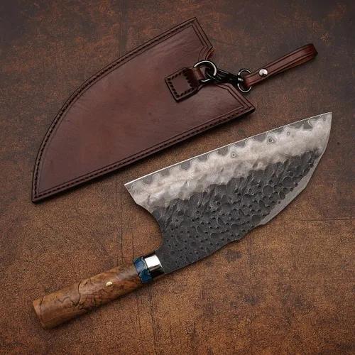 Miniatura 4 de Cuchillo de cocina chino de acero Skd11 forjado, cortador de mano profesional de 8.5 pulgadas, picador afilado de alta dureza, para carne y verduras