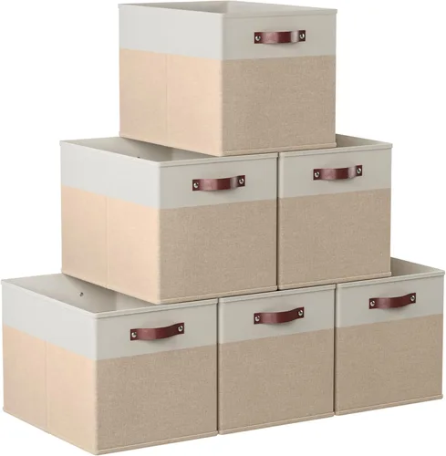 Miniatura 15 de Ornavo Home Cubos de Almacenamiento de 11 x 11 Pulgadas, Contenedores de Almacenamiento de Tela Plegables y Colapsables, Caja Organizadora de Cubo