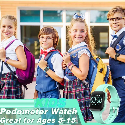 Miniatura 2 de Reloj de contador de pasos para niños, podómetro digital, reloj de pulsera con rastreador de fitness, reloj deportivo impermeable, para niños, niñas