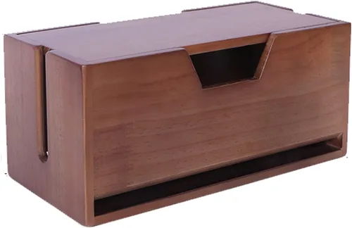 Caja de organización de cables, caja de almacenamiento de alambre de madera, estante de enrutador de escritorio, organizador de cables grande para