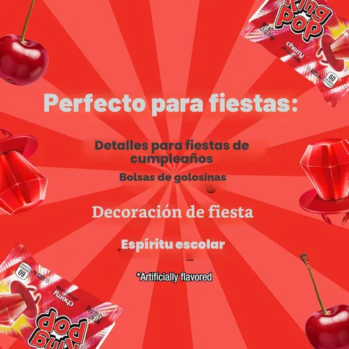 Miniatura 6 de Ring Pop - Dulces de Navidad rojos en forma de piruleta, 30 unidades envasadas individualmente con sabor a cereza roja, tamaño completo, divertidos