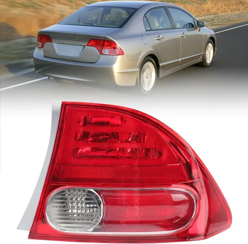 Lente de luz trasera para Honda Civic de 4 puertas sedán/híbrido del lado del pasajero HO2801165 33501-SNA-A02 2006 2007 2008 (derecha)