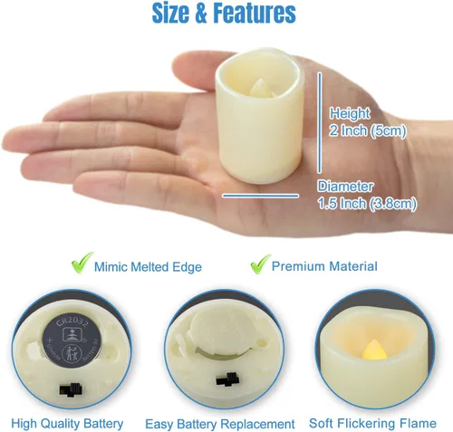 Miniatura 6 de CANDLE IDEA 3 piezas de velas de pilar de cera real operadas por batería con encantadores calcomanías de ciervo, alce y oso, velas LED sin llama