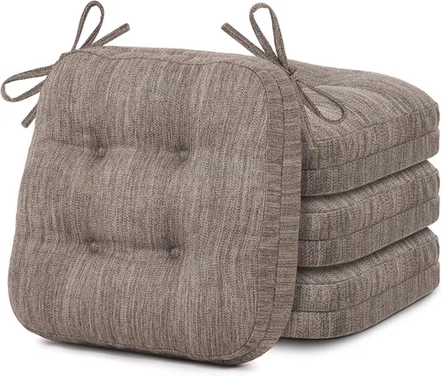 Miniatura 18 de Shinnwa Juego de 2 cojines para silla de comedor, cojines para silla de cocina de espuma viscoelástica de doble capa, almohadillas de asiento