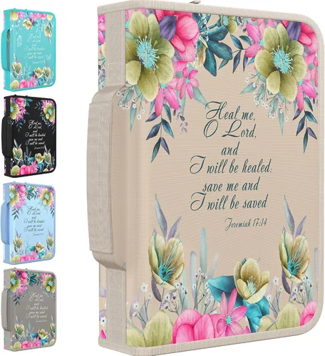 Miniatura 25 de DEHITE Funda para la Biblia para mujer, fundas de tela prémium para la Biblia para niñas, bolsa de transporte para mujer, ranuras para bolígrafos
