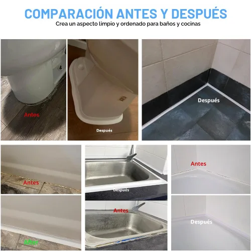 Miniatura 6 de 2 rollos de cinta autoadhesiva para calafatear, impermeable, para baño, tira selladora de calafateo blanca, papel tapiz para despegar y pegar