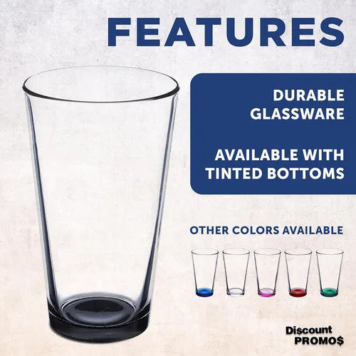 Miniatura 2 de DISCOUNT PROMOS Juego de 10 vasos de cerveza de 16 onzas, paquete a granel, cristalería resistente para restaurantes, base gruesa y paredes, En