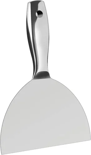 Cuchillo de masilla de 6 pulgadas, herramienta raspadora de una sola pieza de acero inoxidable completamente pulido de calidad premium para acabado