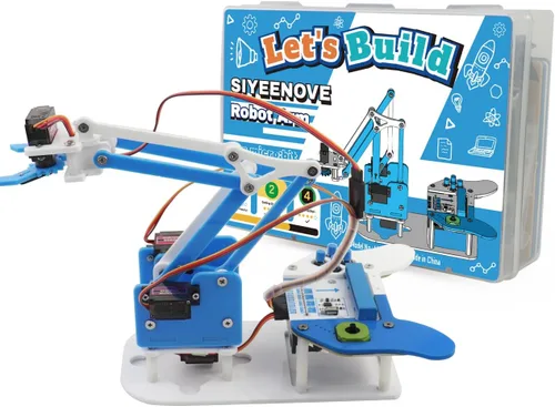 Miniatura 8 de Microbit Kit de brazo robótico inteligente, kit de construcción de brazo mecánico programable 4DF para fabricantes y entusiastas de STEM