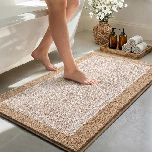 Miniatura 12 de Alfombras de baño de 17 x 24 pulgadas, antideslizantes, lavables, color gris, para bañera, tapete de baño para baño, tapete suave y absorbente