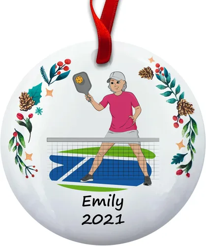 Miniatura 11 de Regalo de pickleball – Regalo de jugador de pickleball para hombres – Papá Abuelo Entrenador – Adorno de árbol de Navidad