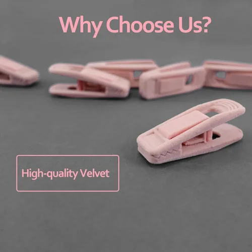 Miniatura 2 de Trgowaul Perchas de terciopelo rosa claro: clips de dedo fuertes para perchas finas, perfectas para trajes, faldas, pantalones y ropa de bebé
