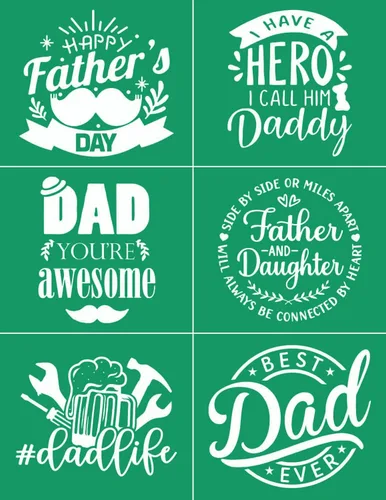 Miniatura 14 de DGAGA 16 plantillas de pantalla de seda para papá y mamá y pasta de tiza, mini espátulas de serigrafía, plantillas reutilizables para manualidades