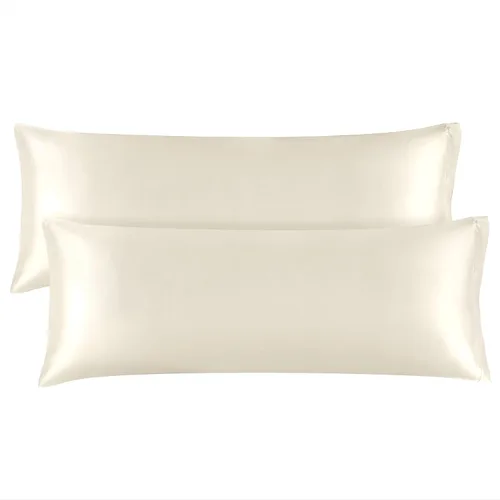 Miniatura 161 de Bedelite Funda de almohada de satén para el cuerpo, súper suave y refrescante, para el cabello y la piel, transpirable, sedosa y larga, 20 x 54 Rosa