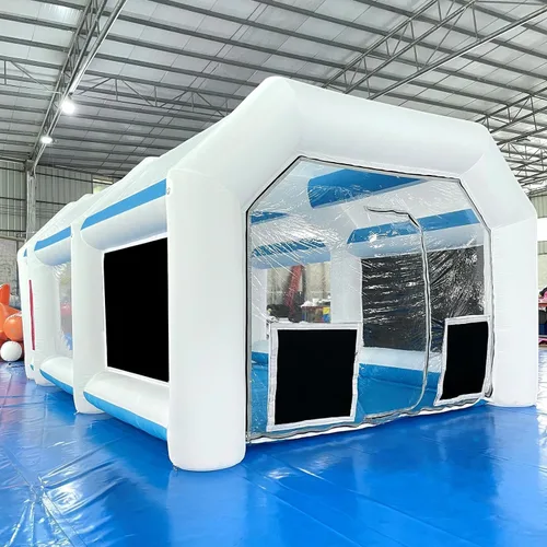 Miniatura 6 de Cabina de pintura inflable de 21.5 x 13 x 9 pies con sopladores de 950 W+450 W para piezas de automóviles y pintura de muebles, cabina de pintura