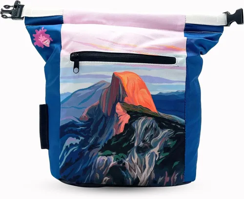 Miniatura 9 de Cubo de tiza para escalada en roca para gimnasio Boulder y uso al aire libre Cierre de velcro duradero, 2 bolsillos con cremallera, asa fácil