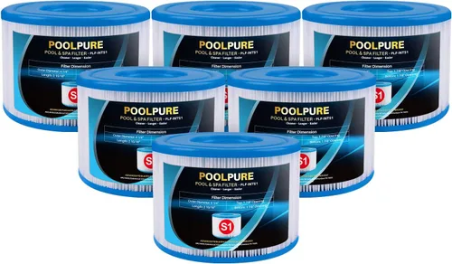 POOLPURE Filtro para bañera de hidromasaje, 29001E, filtro PureSpa tipo S1, filtro de spa 11692, cartuchos de piscina fáciles de configurar para