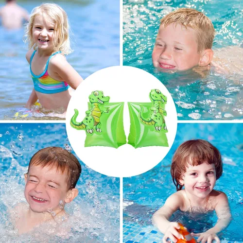 Miniatura 7 de MoKo Bandas de natación para niños, niños pequeños comienzan a nadar flotadores inflables para piscina, lindas alas de natación de dibujos animados