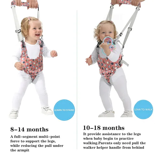 Miniatura 2 de IULONEE Andador de bebé, arnés de mano para niños pequeños, cinturón protector, para actividades infantiles, ajustable, de pie, ayudante de Naranja