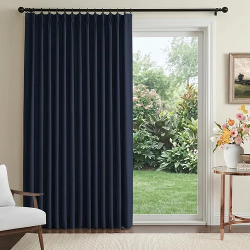 Miniatura 29 de 100% Blackout Shield Cortinas opacas con textura y aspecto de lino de 72 pulgadas de largo, juego de 2 paneles de cortinas opacas de lino sintético