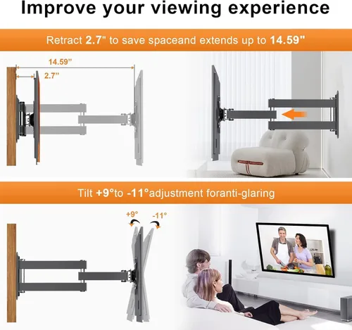 Miniatura 4 de XINLEI (MA1330-2) - Paquete de 2 soportes de pared para TV de 13 a 32 pulgadas, monitor LCD y televisores de plasma, VESA máximo 3.53 x 3.93 pulgadas