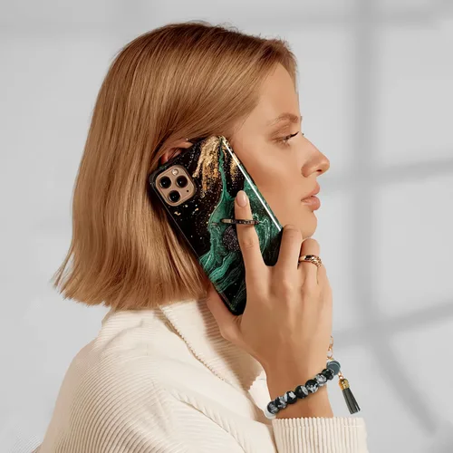 Miniatura 2 de Correa de muñeca de teléfono con cuentas de silicona, pulsera para teléfono con lengüeta de sujeción, pulsera manos libres para iPhone (negro)