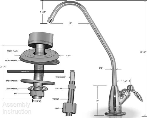 Miniatura 3 de iSpring GS3 - Grifo de agua potable con filtro de agua de ósmosis inversa sin plomo, grifo de ósmosis inversa de ósmosis inversa premium, acabado