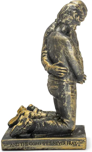 Miniatura 6 de Dicksons Figura de mesa de piedra de resina gris de 5 pulgadas de esposo y esposa rezando