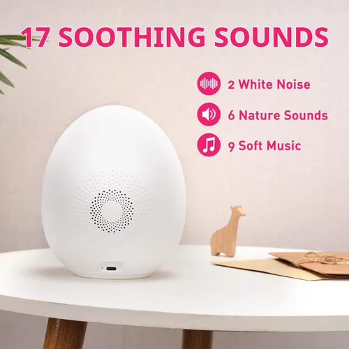 Miniatura 4 de Reloj Despertador para Niños, Reloj de Entrenamiento del Sueño para Niños Pequeños con Sol y Luna, Máquina de Sonidos, Luz Nocturna, Reloj