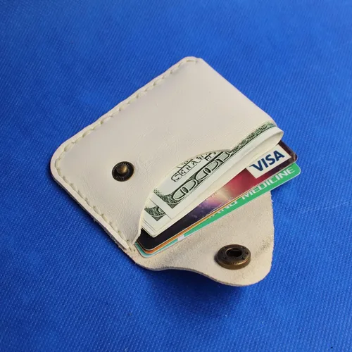Miniatura 38 de Cartera organizadora de tarjetas de bolsillo frontal cosida a mano minimalista de cuero genuino para tarjetas, billetera con tarjetero pequeño, Negro