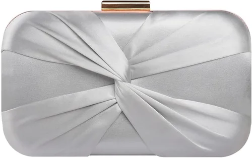 Mulian LilY Bolso de mano plisado de satén para mujer, bolso de mano de novia para boda, fiesta de graduación
