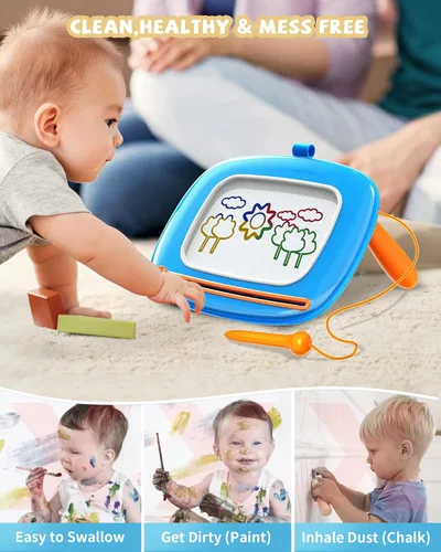Miniatura 6 de Kikapabi Tablero magnético de dibujo para niños pequeños, regalos de primer cumpleaños para niñas y niños de 1, 2 y 3 años, tablero de garabatos